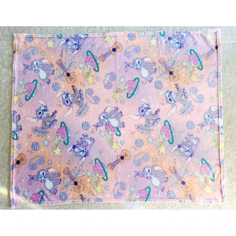 Disney Stitch Pink Throw Blanket 40x48 NW Fleece Plush Kids SOFT Cozy Lilo